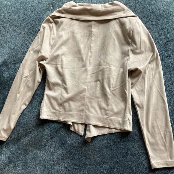 Romeo Juliet Drape Collar Faux Suede Blush Jacket - Picture 7 of 9